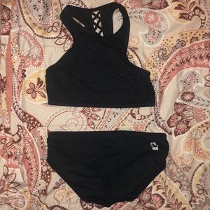 NWOT Abercrombie navy blue bikini